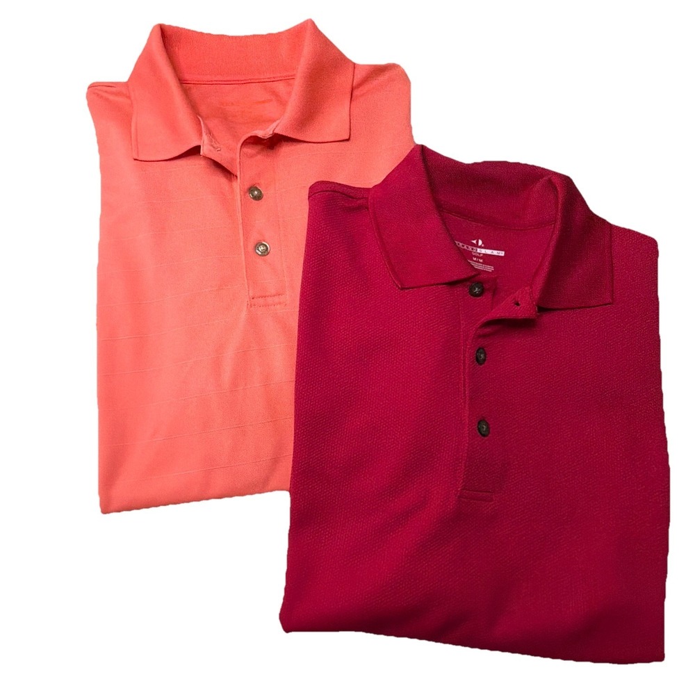 Lot 2 GRAND SLAM Polo Golf Shirt Men's Polyester Medium Sports Pickle Ball Sport